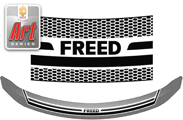 Дефлектор капота Серия "Art" серебро Honda Freed  2008–2011 СА Пластик