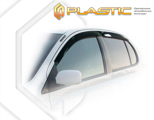 Ветровики дверей Classic полупрозрачный Toyota Platz  1999-2002 СА Пластик