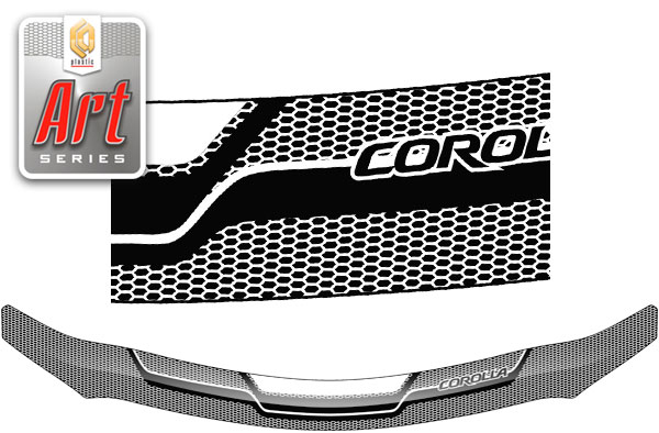 Дефлектор капота Серия "Art" серебро Toyota Corolla Седан 2010-2013 СА Пластик