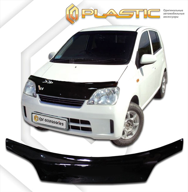 Дефлектор капота Classic черный Daihatsu Mira  2003-2007 СА Пластик