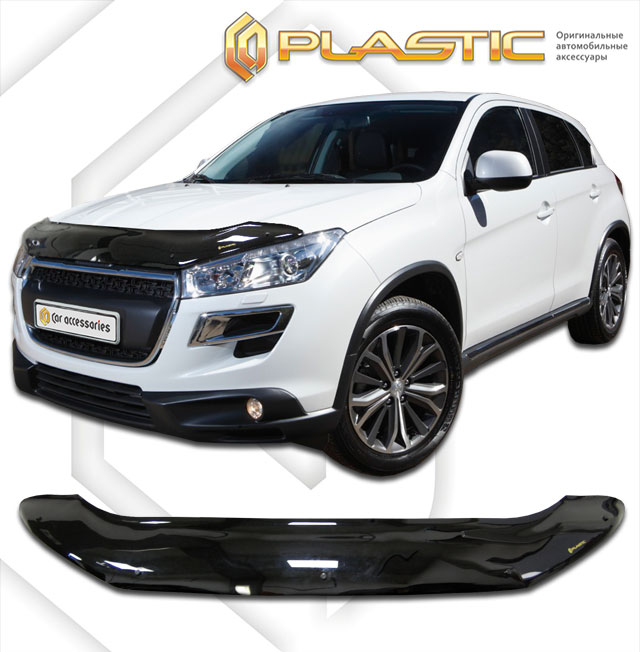 Дефлектор капота Classic черный Peugeot 4008  2012–н.в. СА Пластик