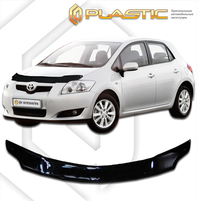 Дефлектор капота Classic черный Toyota Auris  2007–2010 СА Пластик