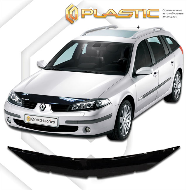 Дефлектор капота Classic черный Renault Laguna  2000–2007 СА Пластик