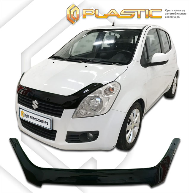 Дефлектор капота Classic черный Suzuki Splash  2008–2012 СА Пластик