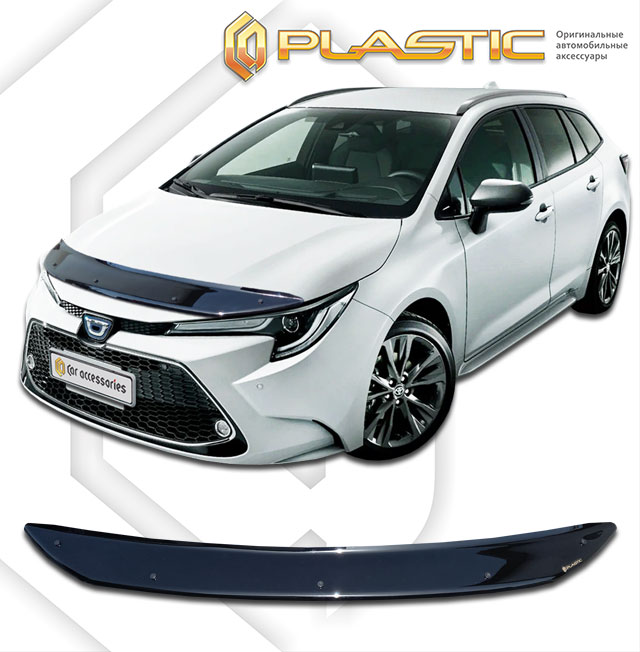 Дефлектор капота Toyota Corolla Touring XII 2019-2022 Япония, универсал (Classic черный)