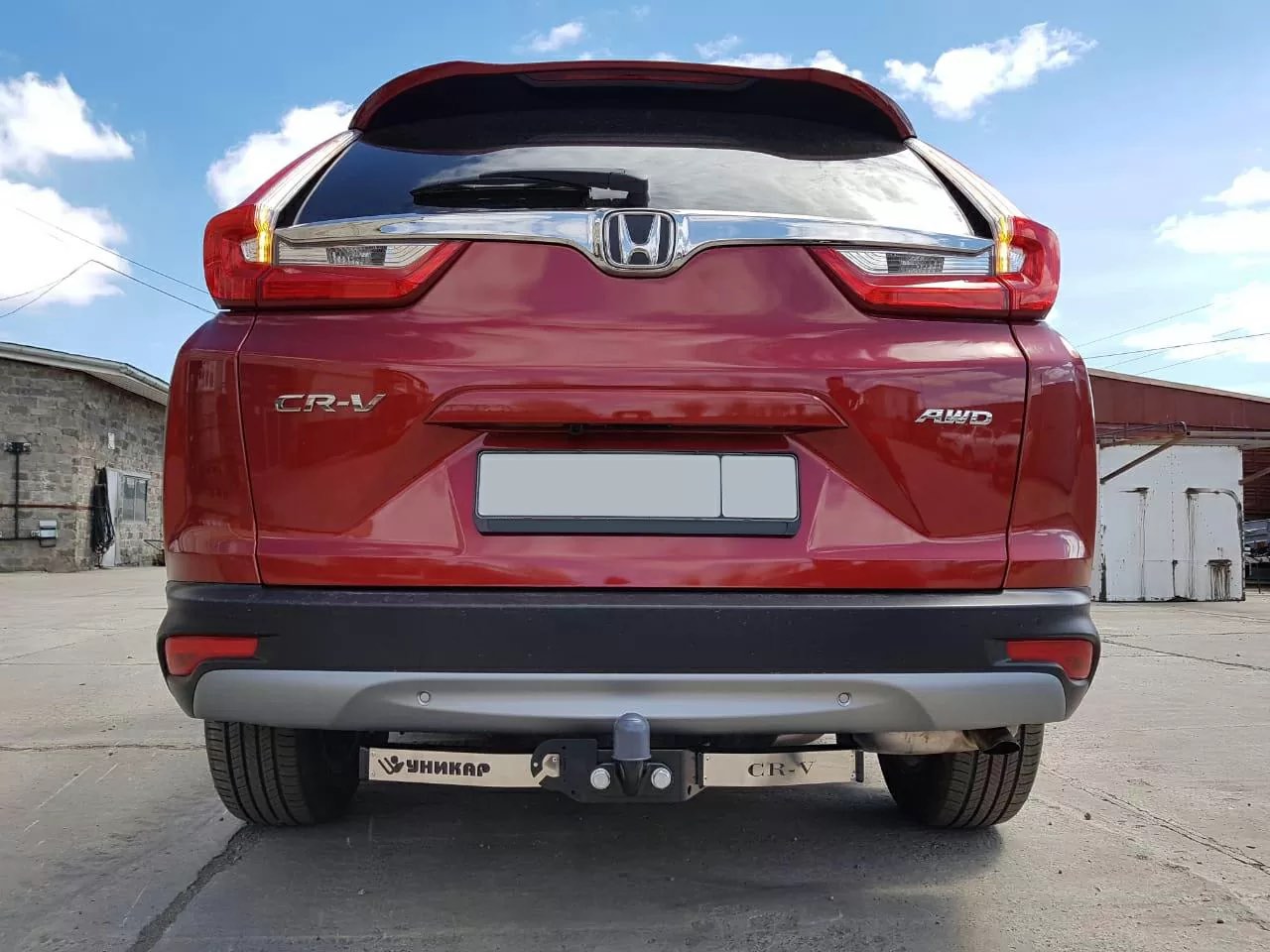 Фаркоп ТСУ Honda CR-V 5 поколение, с  2018-…  RT RW (тип шара F) Уникар(Под один глушитель)