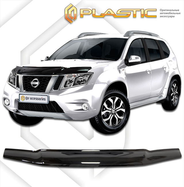 Дефлектор капота Classic черный Nissan Terrano  2013–н.в.  СА Пластик