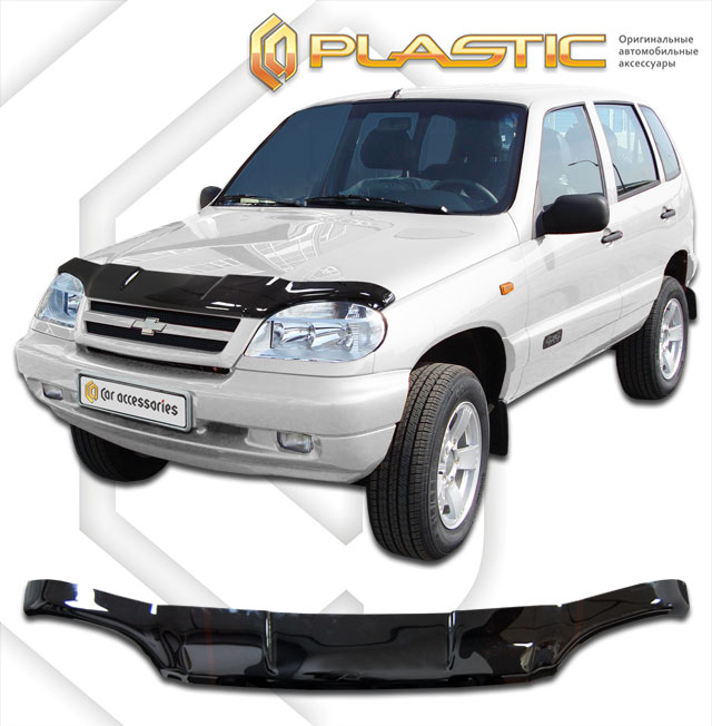 Дефлектор капота Classic черный Chevrolet Niva  2001-2009 СА Пластик