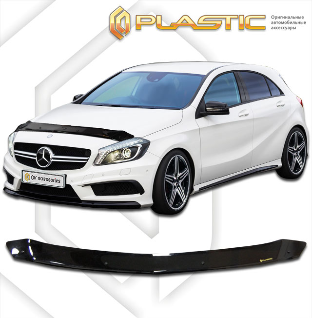 Дефлектор капота Classic черный Mercedes-Benz A-Class  2012–н.в.  СА Пластик
