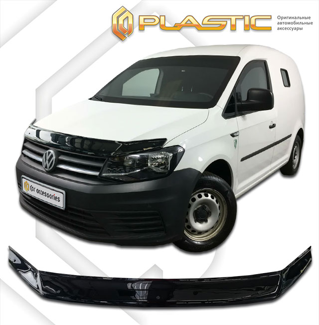 Дефлектор капота Classic черный Volkswagen Caddy  2015–н.в. СА Пластик