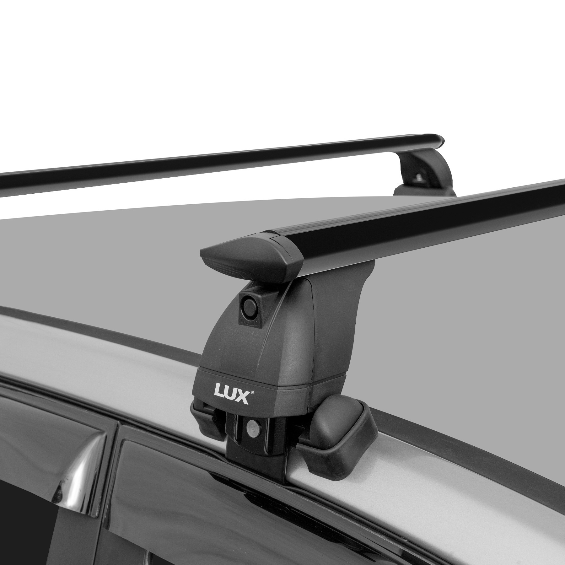 LUX БК3 Mitsubishi Delica D5 2007- - багажник на крышу (дуги крыловидные черные 130 см)