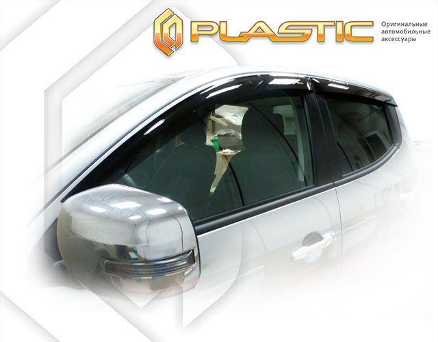 Ветровики дверей Classic полупрозрачный Mitsubishi Triton  2015–н.в. СА Пластик