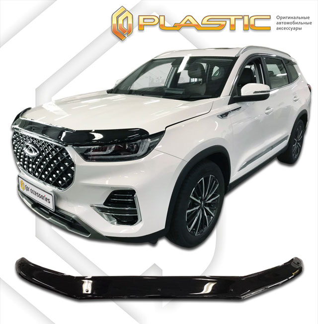 Дефлектор капота Classic черный Chery Tiggo 8 Pro  2021–н.в.  СА Пластик