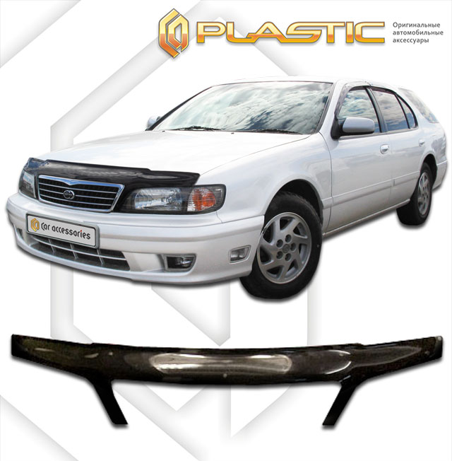 Дефлектор капота (exclusive) Classic черный Nissan Maxima  1994-1998 СА Пластик