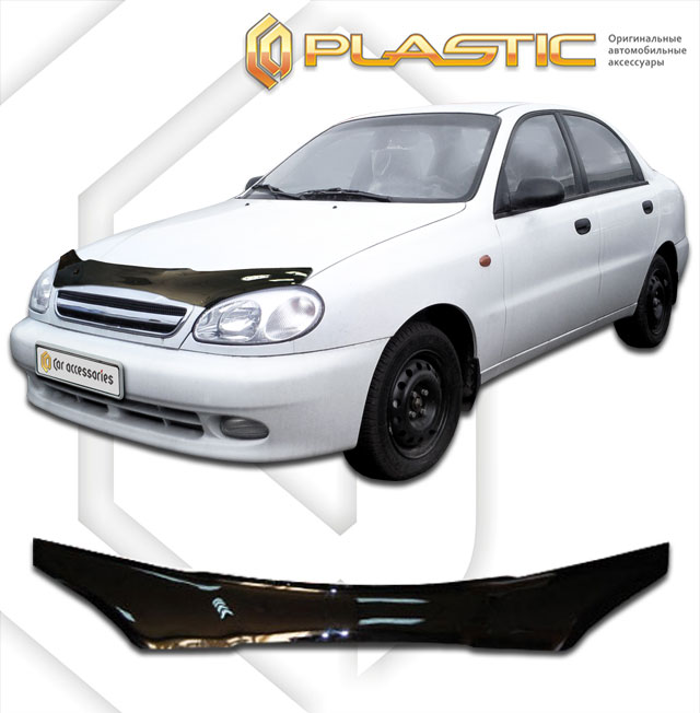 Дефлектор капота Classic черный Chevrolet Lanos  2005-2009 СА Пластик