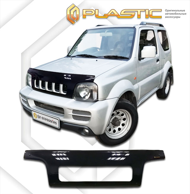Дефлектор капота (exclusive) Classic черный Suzuki Jimny  1998-2005 СА Пластик