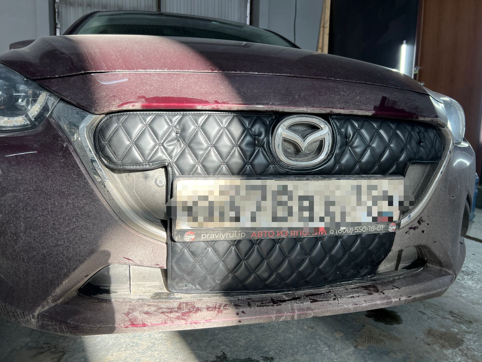 Утеплитель радиатора кожаный Mazda Demio DJ 2014-2019