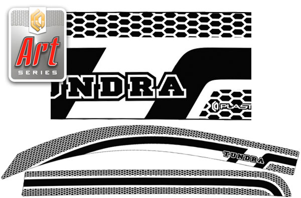 Ветровики дверей Серия "Art" серебро Toyota Tundra Crew Max 2007-2013 СА Пластик