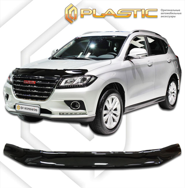 Дефлектор капота Classic черный Haval H2  2015–н.в. СА Пластик