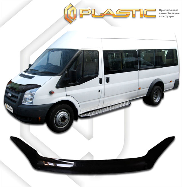 Дефлектор капота (exclusive) Classic черный Ford Transit  2006–н.в. СА Пластик