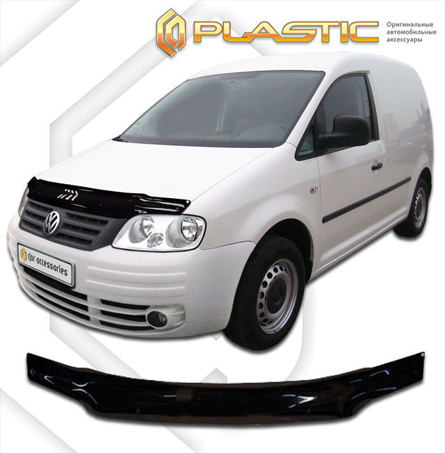 Дефлектор капота Classic черный Volkswagen Caddy  2004-2010 СА Пластик