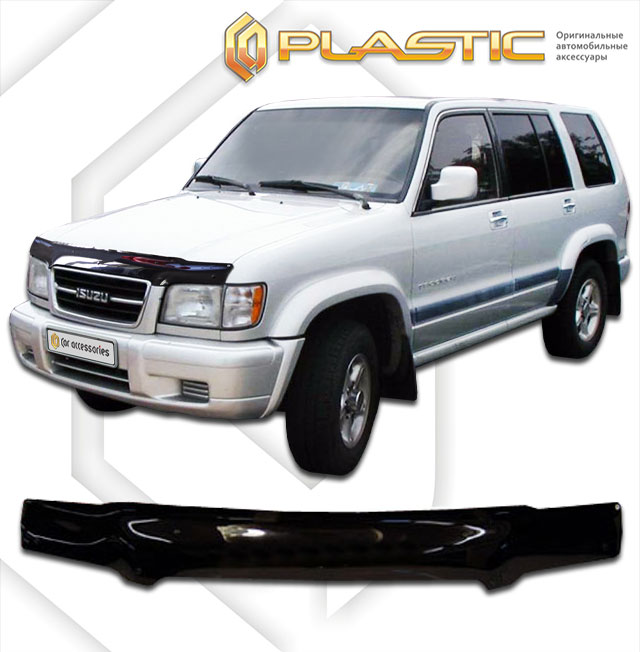Дефлектор капота Classic черный Isuzu Bighorn  1998-2001 СА Пластик