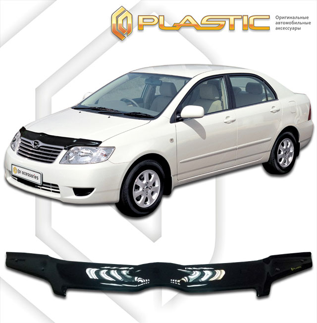 Дефлектор капота Classic черный Toyota Corolla седан 2004-2006 СА Пластик