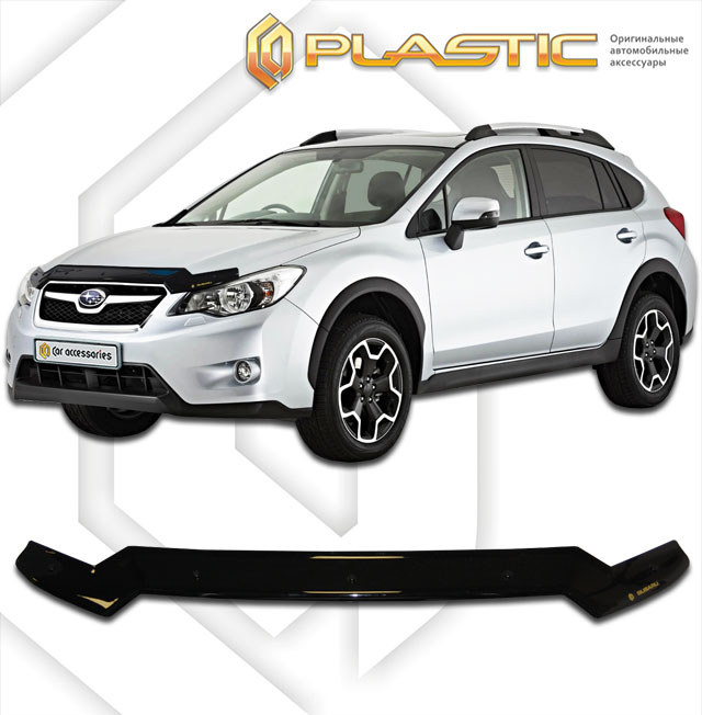 Дефлектор капота Classic черный Subaru XV  2012–2016 СА Пластик