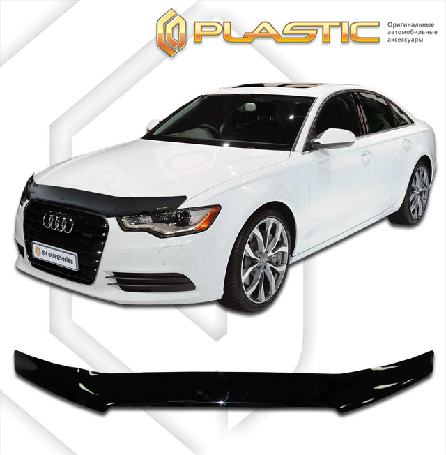 Дефлектор капота Classic черный Audi A6  2011–н.в. СА Пластик