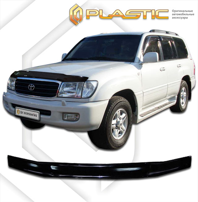 Дефлектор капота Classic черный Toyota Land Cruiser 100 1998-2002 СА Пластик