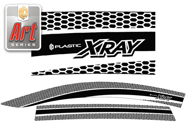 Ветровики дверей Серия "Art" серебро ВАЗ LADA X-Ray  2016-н.в. СА Пластик