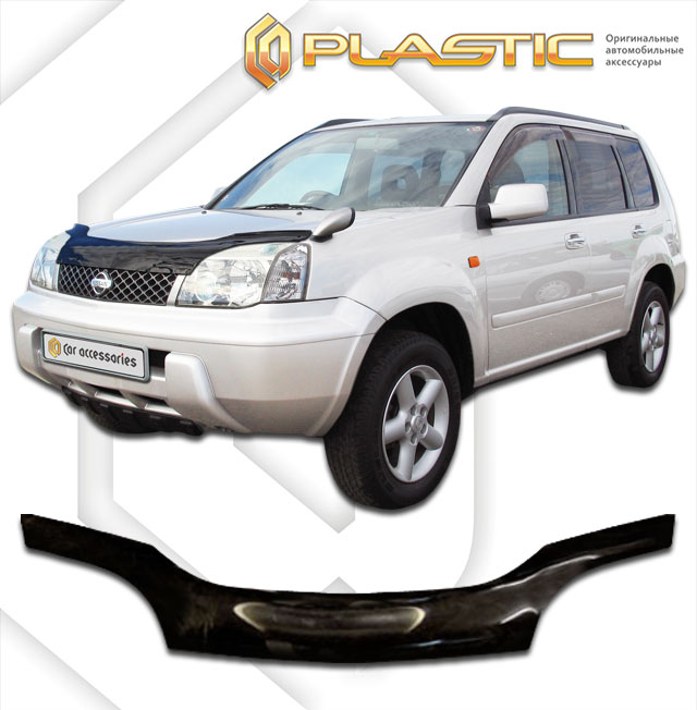 Дефлектор капота Classic черный Nissan X-Trail  2000-2006 СА Пластик