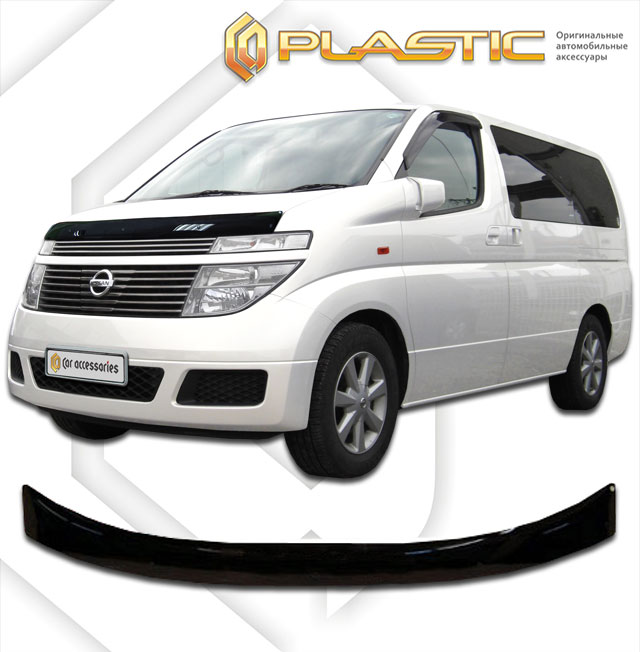 Дефлектор капота Classic черный Nissan Elgrand  2006–2010 СА Пластик