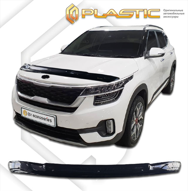 Дефлектор капота Classic черный Kia Seltos  2019-н.в. СА Пластик