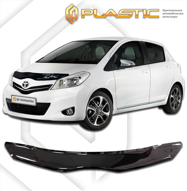 Дефлектор капота Classic черный Toyota Yaris  2011–2014 СА Пластик