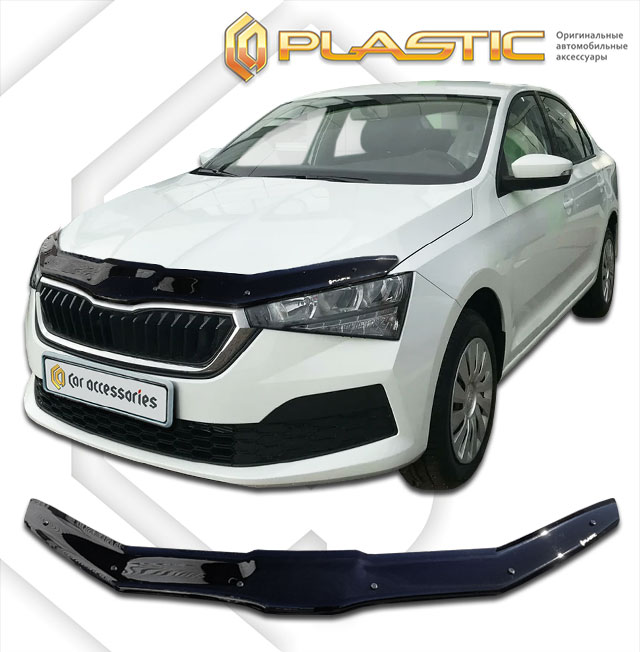 Дефлектор капота Classic черный Skoda Rapid  2020–н.в.  СА Пластик