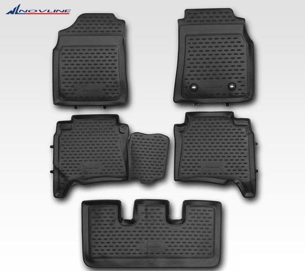 Коврики в салон TOYOTA Fortuner, 01/2013->, левый руль, 5 шт. (полиуретан)