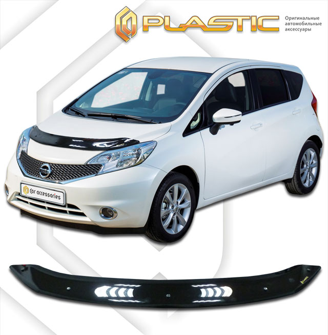 Дефлектор капота Classic черный Nissan Note  2012–2020 СА Пластик