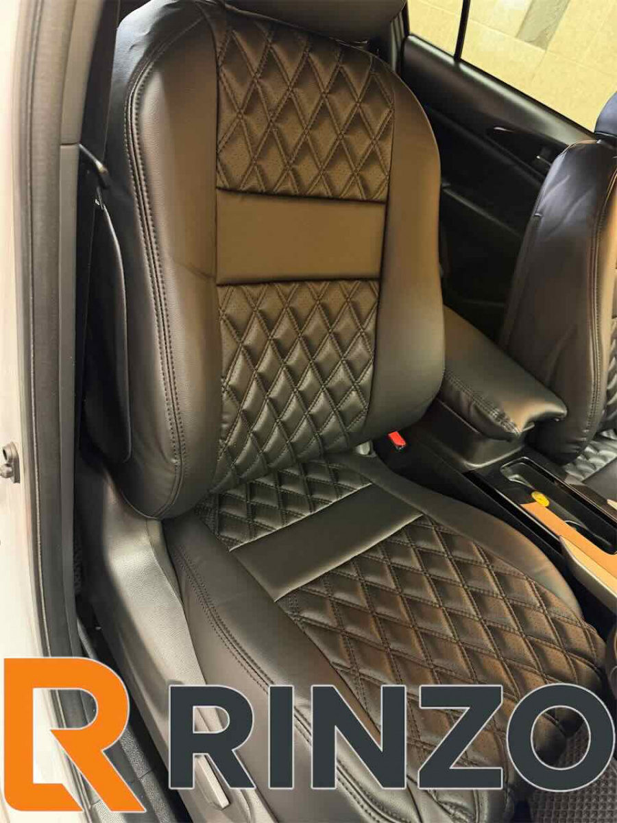 Чехлы Rinzo кожа PVC Toyota Allion/Toyota Premio (260) 2007- 2021 (черный) Grid