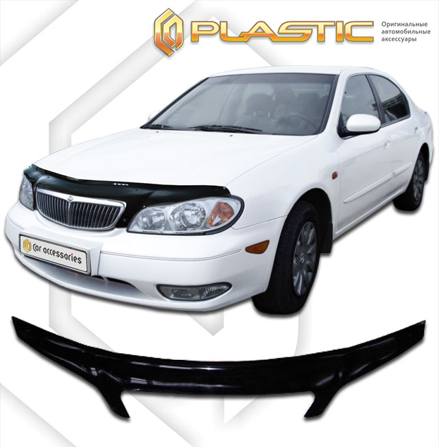 Дефлектор капота (exclusive) Classic черный Nissan Cefiro  1998-2003 СА Пластик