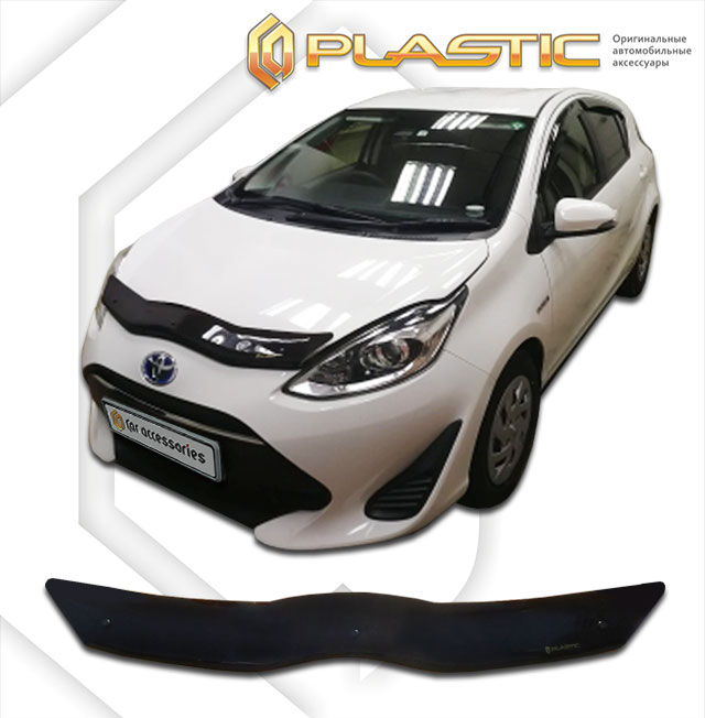 Дефлектор капота Classic черный Toyota  Aqua  2017–2021 СА Пластик