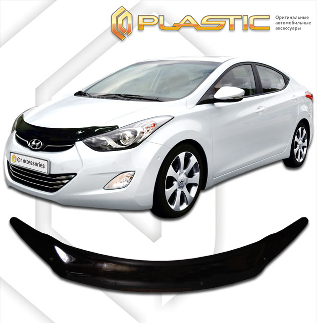 Дефлектор капота Classic черный Hyundai Avante  2011 СА Пластик