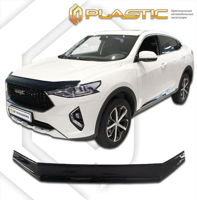 Дефлектор капота Classic черный Haval F7x  2019-н.в. СА Пластик