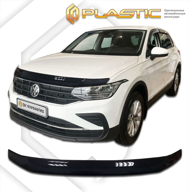 Дефлектор капота Classic черный Volkswagen Tiguan  2020-н.в. СА Пластик