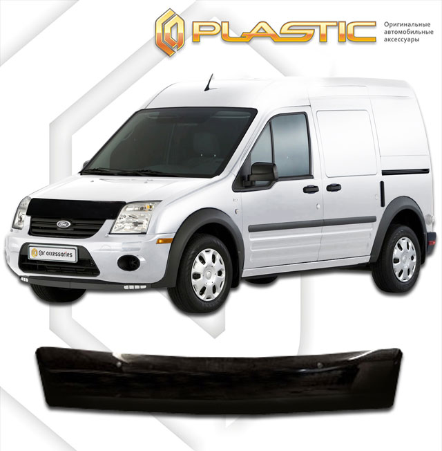 Дефлектор капота Classic черный Ford Transit Connect 2008 СА Пластик