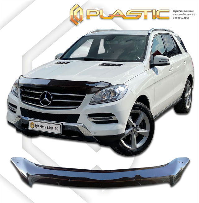 Дефлектор капота Classic черный Mercedes-Benz ML  2012-2015 СА Пластик