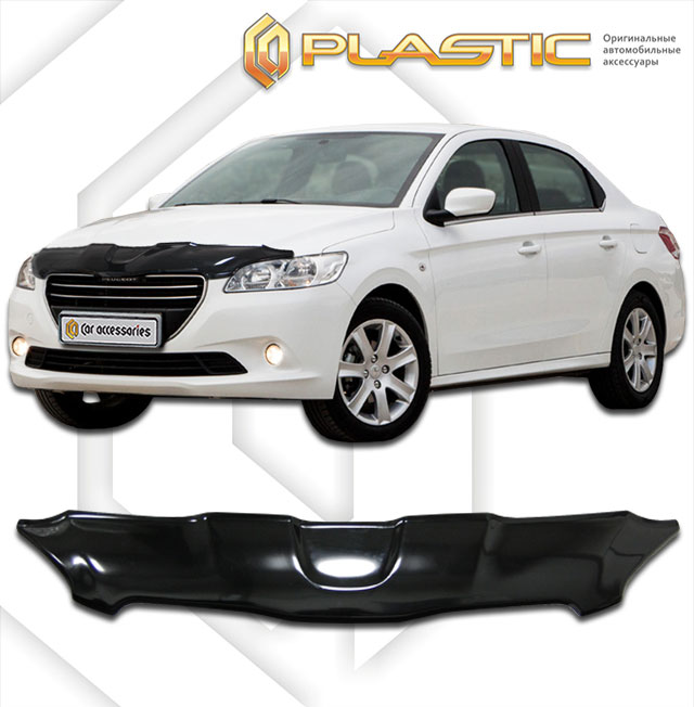 Дефлектор капота Classic черный Peugeot 301  2012–н.в. СА Пластик