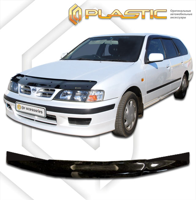 Дефлектор капота Classic черный Nissan Primera универсал 1997-2000 СА Пластик