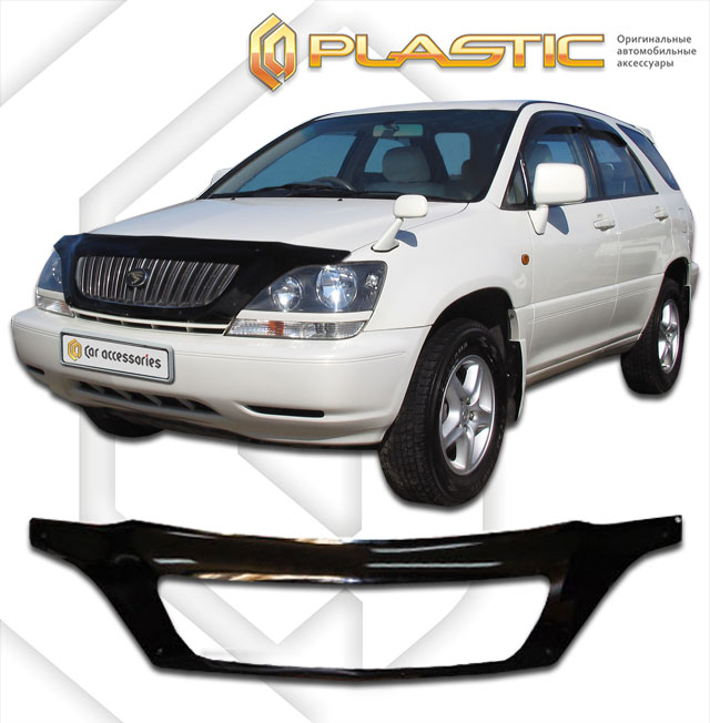 Дефлектор капота (exclusive) Classic черный Toyota Harrier  1997-2002 СА Пластик