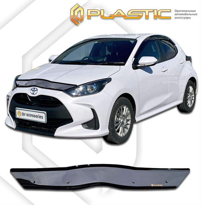 Дефлектор капота Toyota Yaris IV поколение, хэтчбек 5 дв., японский рынок, европейский рынок (Classic черный)